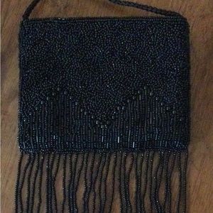 Small Black Beaded Boho purse